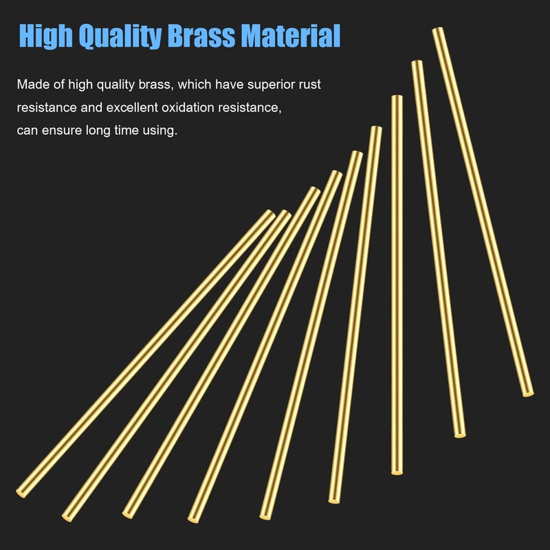 DYWISHKEY 20 Pieces 2.5mm Brass Rods, Brass Round Stock Lathe Bar Stock for DIY Craft Making, Handle Pin, 2.5mm in Diameter, 100mm in Length - Image 2